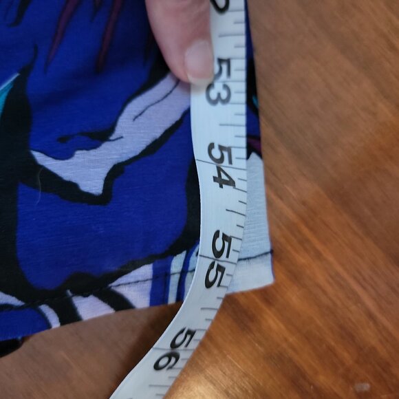 Elle Women's Blue Floral Polyester Scoop Neck Sleeveless Long Maxi - Picture 13 of 16